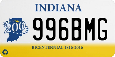 IN license plate 996BMG