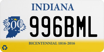 IN license plate 996BML