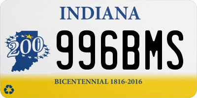 IN license plate 996BMS