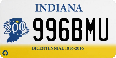 IN license plate 996BMU