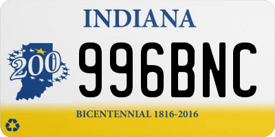 IN license plate 996BNC