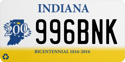 IN license plate 996BNK