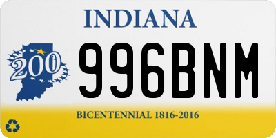 IN license plate 996BNM