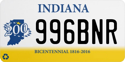 IN license plate 996BNR