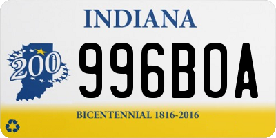 IN license plate 996BOA