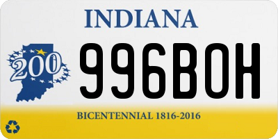 IN license plate 996BOH