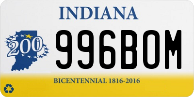 IN license plate 996BOM