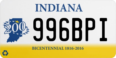 IN license plate 996BPI