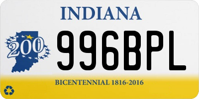 IN license plate 996BPL