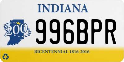 IN license plate 996BPR