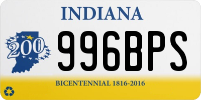 IN license plate 996BPS