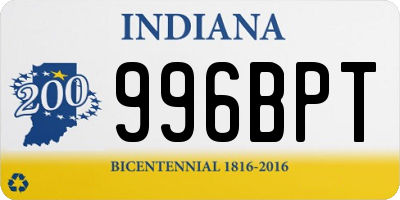 IN license plate 996BPT