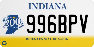 IN license plate 996BPV