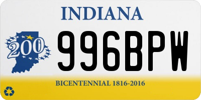 IN license plate 996BPW