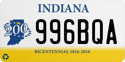 IN license plate 996BQA