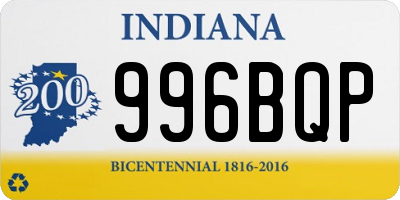 IN license plate 996BQP