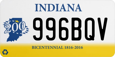 IN license plate 996BQV