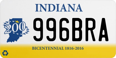 IN license plate 996BRA