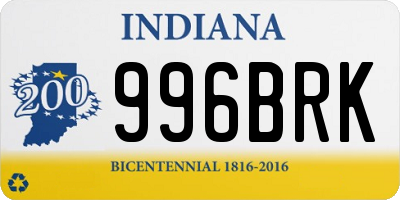 IN license plate 996BRK