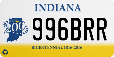 IN license plate 996BRR