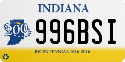 IN license plate 996BSI