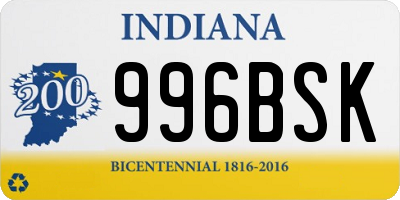 IN license plate 996BSK