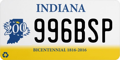 IN license plate 996BSP