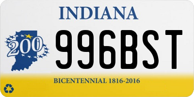 IN license plate 996BST