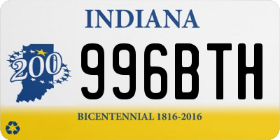 IN license plate 996BTH