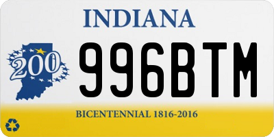 IN license plate 996BTM