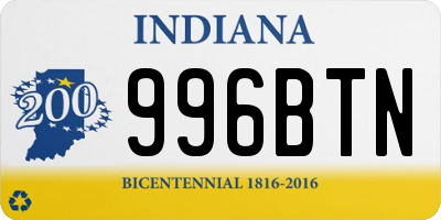 IN license plate 996BTN