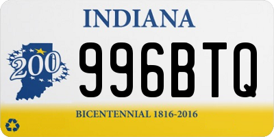 IN license plate 996BTQ