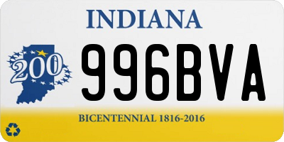 IN license plate 996BVA