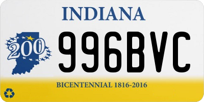 IN license plate 996BVC