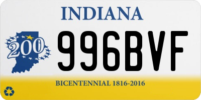 IN license plate 996BVF