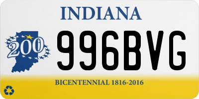 IN license plate 996BVG