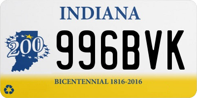 IN license plate 996BVK