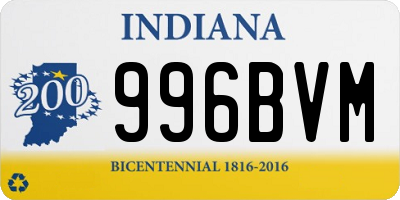 IN license plate 996BVM