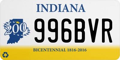 IN license plate 996BVR