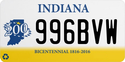 IN license plate 996BVW