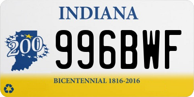 IN license plate 996BWF