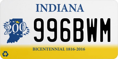 IN license plate 996BWM