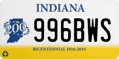 IN license plate 996BWS