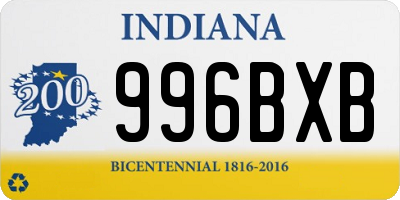 IN license plate 996BXB