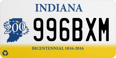 IN license plate 996BXM