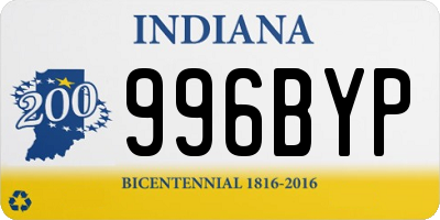 IN license plate 996BYP