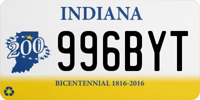 IN license plate 996BYT