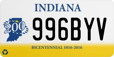 IN license plate 996BYV