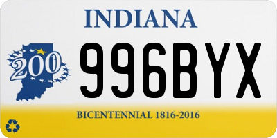 IN license plate 996BYX