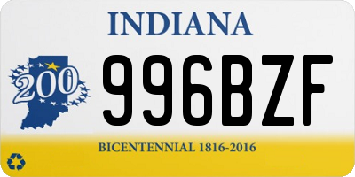 IN license plate 996BZF